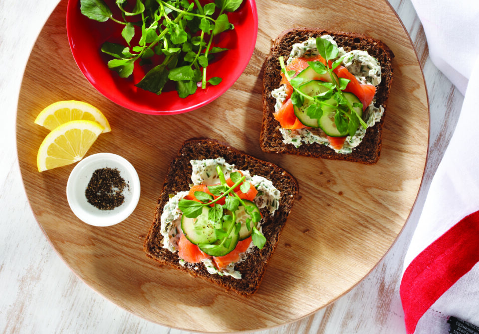 Ocean Trout and Watercress Open Sandwiches - Grains & Legumes Nutrition Council